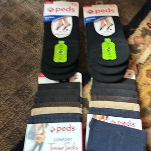 NEW 18 PR total 12 pr PEDS colors trouser Socks & 6 pr sports liners